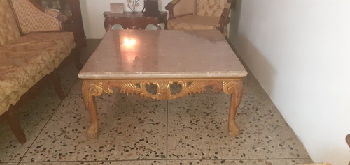 Mesa De Madera Con Tope De Marmol