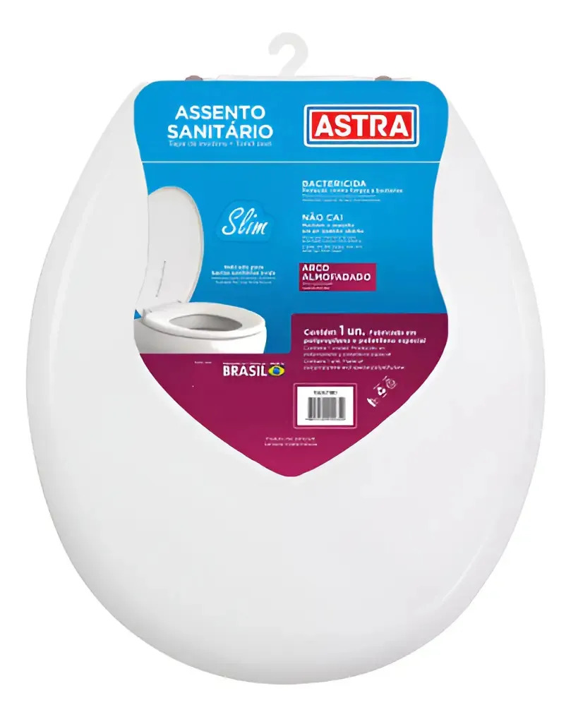 Assento Vaso Sanitário Slim Almofadado Universal Oval Astra