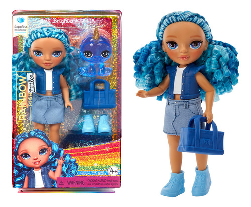 Boneca Pequena Rainbow High Littles Sapphire Bradshaw Blue 5