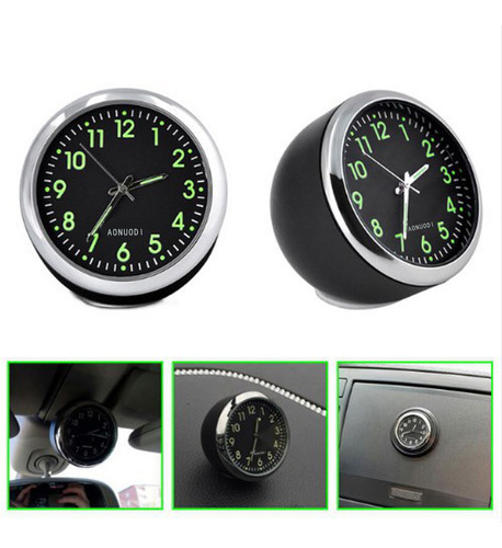 Reloj De Pared Fluorescente Tipo Mini Para Coche, Luz, Reloj