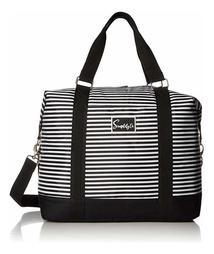 Bolso Tote Duffel (8  X 12  X 16 (grande), Rayas Negras Y B