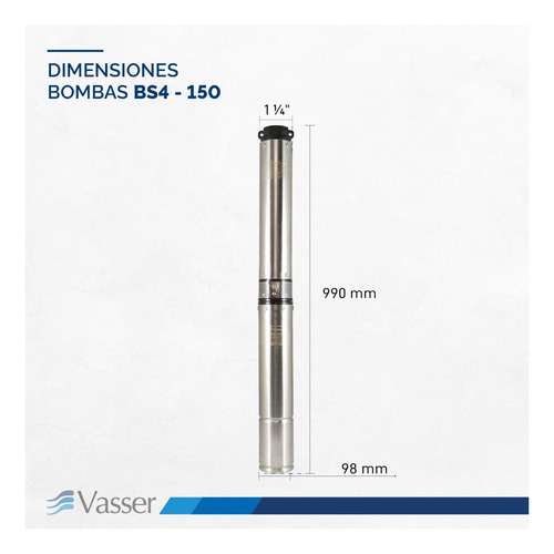 Imagen 8 de 12 de Bomba Sumergible De Pozo Vasser De Motorarg Bs4-150 + Tabler