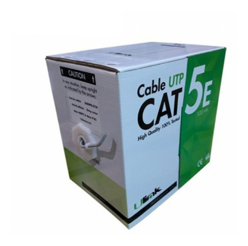 Cable Utp Cat5e 100 Mts, 24 Awg, Cca Pvc. Gris