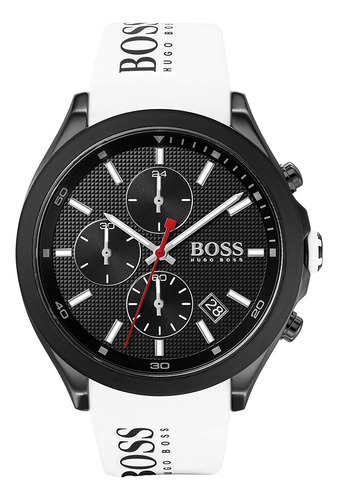 Reloj Hugo Boss Hombre Silicona 1513718 Velocity Color de la correa Blanco Color del bisel Blanco Color del fondo Negra