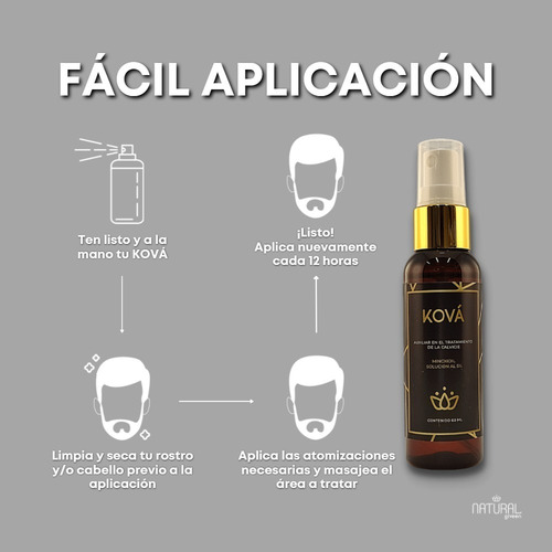 Imagen 4 de 9 de Minoxidil 5% Tratamiento Para Cabello Y Barba 60ml