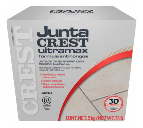 Junta Crest Sin Arena Color Arena 5kg