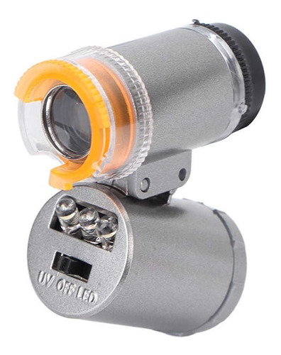 Mini Microscopio Lupa 60x Con Luz Led  Luz Uv