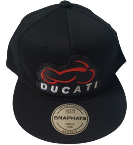 Gorra Moto Ducati Bordada Negra Premium Plana 