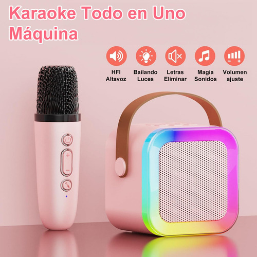 Rovtop 2 Karaoke Microphone + Bluetooth Portable Bocina For Children
