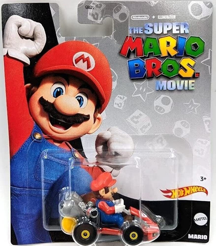 Hot Wheels Mario Bros Movie Car Mario Kart E/1:64 Mide 6 Cm