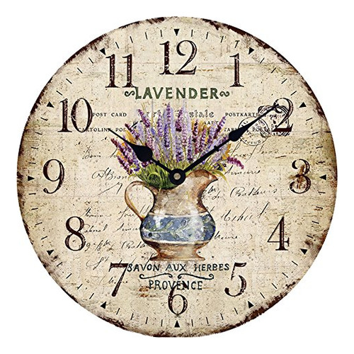 Reloj De Pared De Madera De 12 Vintage French Country Impres