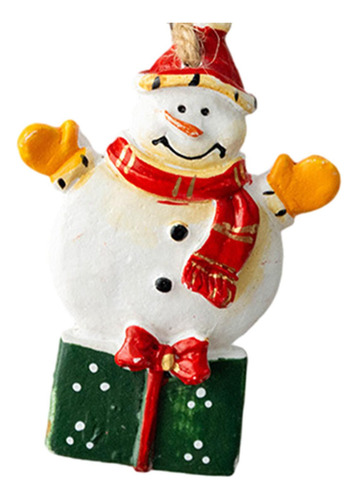 3 Adorno Colgante De Navidad, Muñeco De Nieve Y Caja