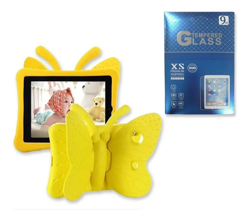 Vidrio + Funda Mariposa Generica Tablet P/ Samsung A8 T295