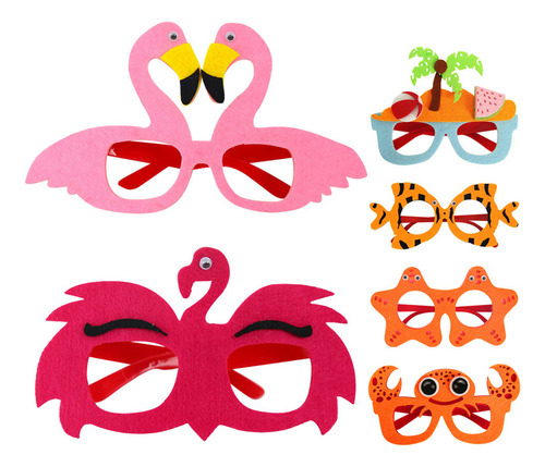 Accesorios De Fiesta Hawaianos Para Decoración De Gafas, 6 U