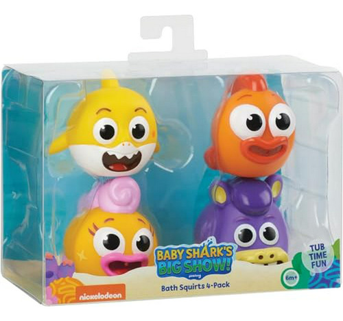 Juguetes De Baño Baby Shark - 4 Unidades (pack 1) Variados.