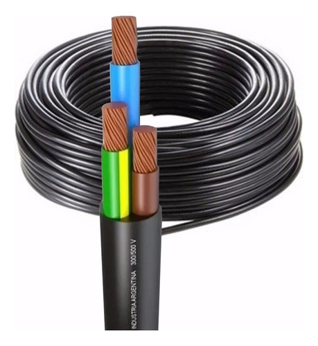 Cable Tipo Taller 3 X 4 Mm Argenplas Tpr Rollo X10 Mts