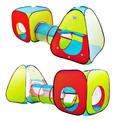 Barraca Toca Infantil Colorida 3 X 1 C/ Túnel