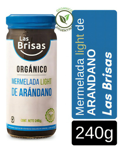 Mermelada Light De Arándano Organica 240g Las Brisas