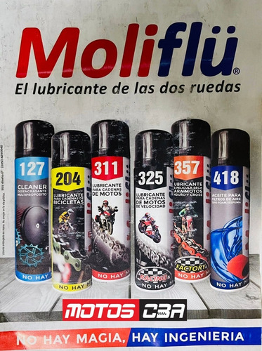 Imagen 4 de 6 de Kit Lubricante Desengrasante Cepillo Cadenas Tourin Moliflu