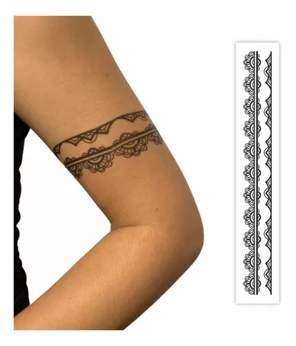 Tatuagem Temporária Bracelete Masculina Feminina 5x30cm 032