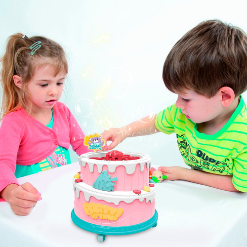 Imagem 3 de 10 de Máquina De Fazer Bolhas De Sabão Bolo De Aniversário Som Luz