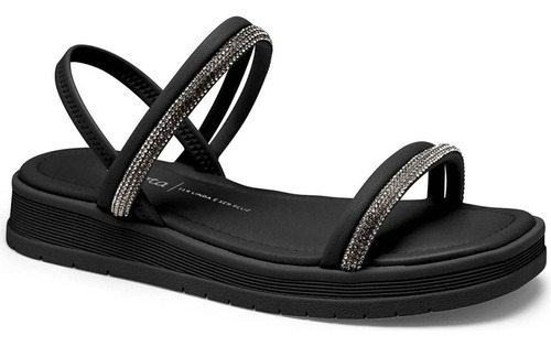 Sandália Feminina Dakota Anabela Flatform Brilho Y6963 Preto