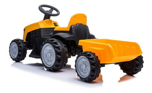 Imagen 3 de 4 de Tractor A Batería 6v Con Trailer Amarillo Shj61908t