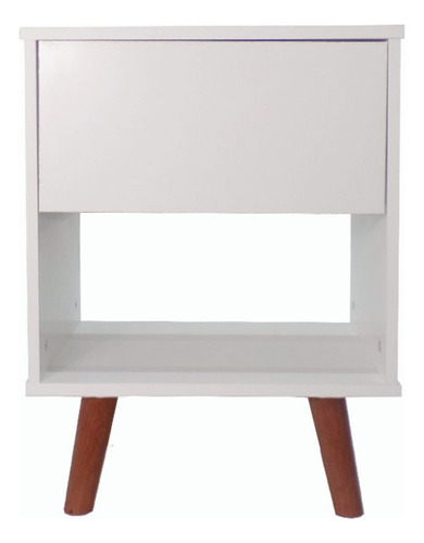 Buro Para Recamara Decomobil Mesa De Noche Minimalista Acabado Mate Texturizado Color Blanco Absoluto