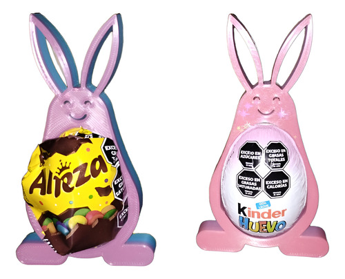 Conejo De Pascua X6 3d Para Colocar Huevo Kinder 22grs