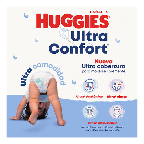 Pañales Huggies Ultraconfort Etapa 7 Niña 40 Piezas