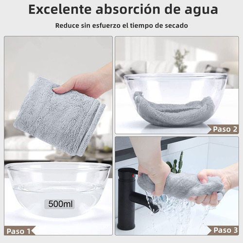 Toalla Microfibra Para Cabello 3 Pack, Toalla De Cabello