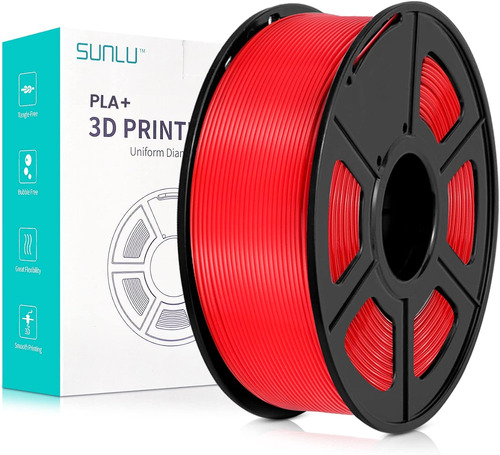 Filamento 3D PLA Sunlu de 1.75mm y 1kg rojo
