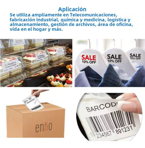 X10 Rollos Etiquetas Continua Soporte Dk2210, 29mm X 30,48mt