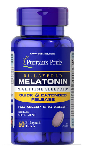 Melatonina 5 Mg  Puritan´s Pride Dormir Mejor 60 Tabs Sabor Sin Sabor