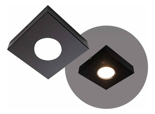 Spot Semi Embutido Quadrado P/ Mr16 Gu10 Starlumen St3148 Estrutura Preto 127/220v
