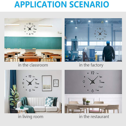Imagen 9 de 9 de Reloj De Pared 3d Decorativo Moderno Acrílico 120 X 120cm