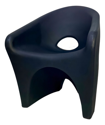 Silla Ipanema para jardín y balcón, sillón de polietileno, color negro