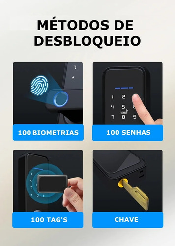 Imagem 2 de 7 de Fechadura Digital Eletronica Biometrica Primebras Wi-fi Rio