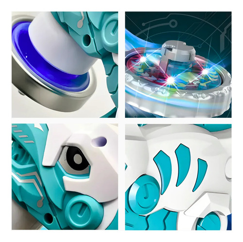 Brinquedo Beyblade Batalha Dinossauro Lançador De Disco