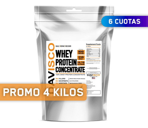 4 Kilos | Davisco Wpc 80 Whey Protein Importada [cc]