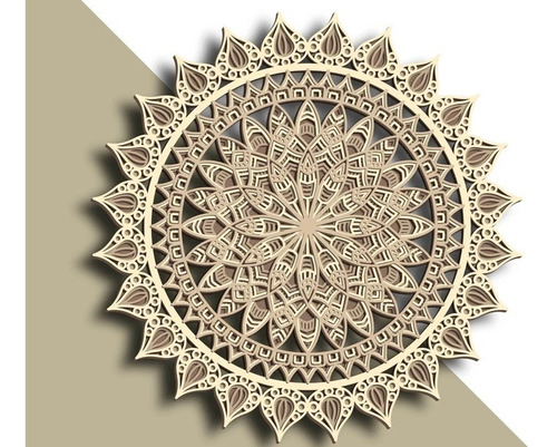  Cuadro Mandala De Madera Decorativo Floral Circular