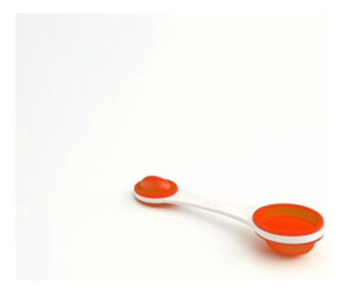 Mobi Pop Cucharas Medidoras De Silicona, Color Blanco Y Rojo