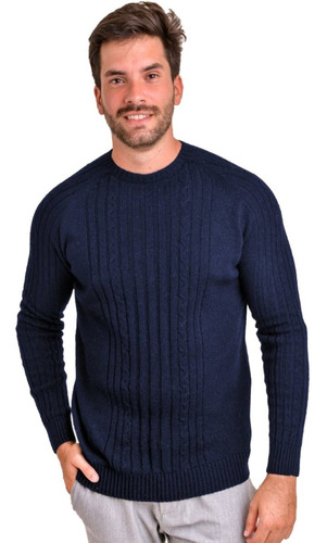 Sweater Hombre Cuello Redondo Pullover Saco Con Trenzas