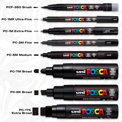 Fibrones Posca Punta Media - Juego De 15 Unid.(pc-5m15c)