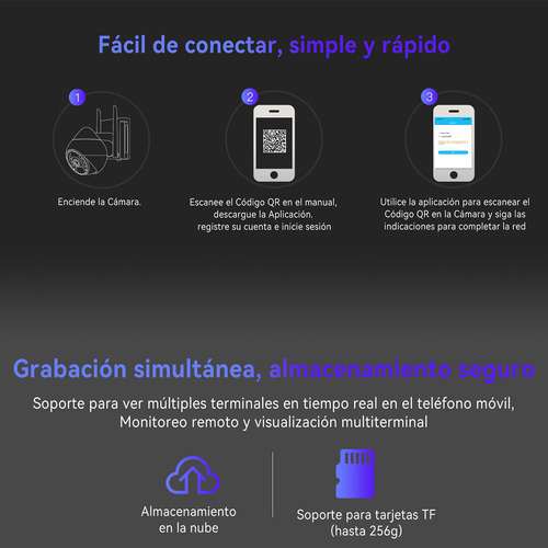 Skululu Solar Cámara De Seguridad Ip67 Fhd 360° 5mp Visión Nocturna Cámara Impermeable, A Prueba De Nieve Y A Prueba De Polvo Con Gran Capacidad De Batería Y Super Resistencia