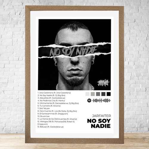 Cuadro No Soy Nadie 30x40 Con Vidrio Y Marco Madera C993 Marrón Claro Moderno