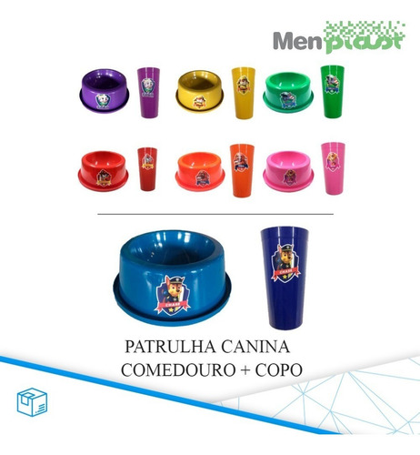 Imagem 2 de 10 de Patrulha Canina Copo (50un) + Comedouro (50un)