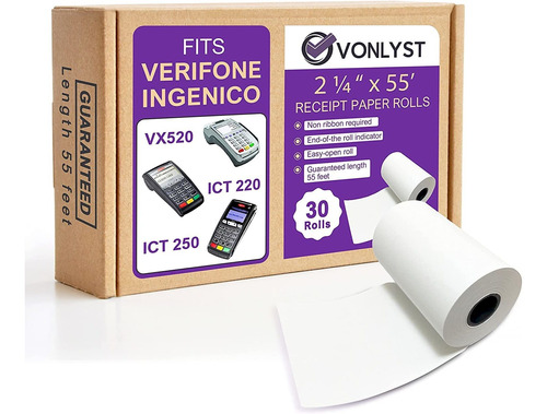 Rollo Papel Térmico 2 14 X 55 Para Verifone Vx520 Inge...