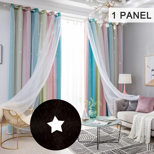 Cortina Con Ventana De 1 Estrella Para Blackout Star Panel S