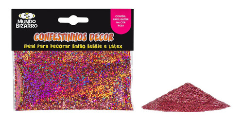 Confetes Para Decorar Balão Glitter Rosa - 25 G - Mundo Biza